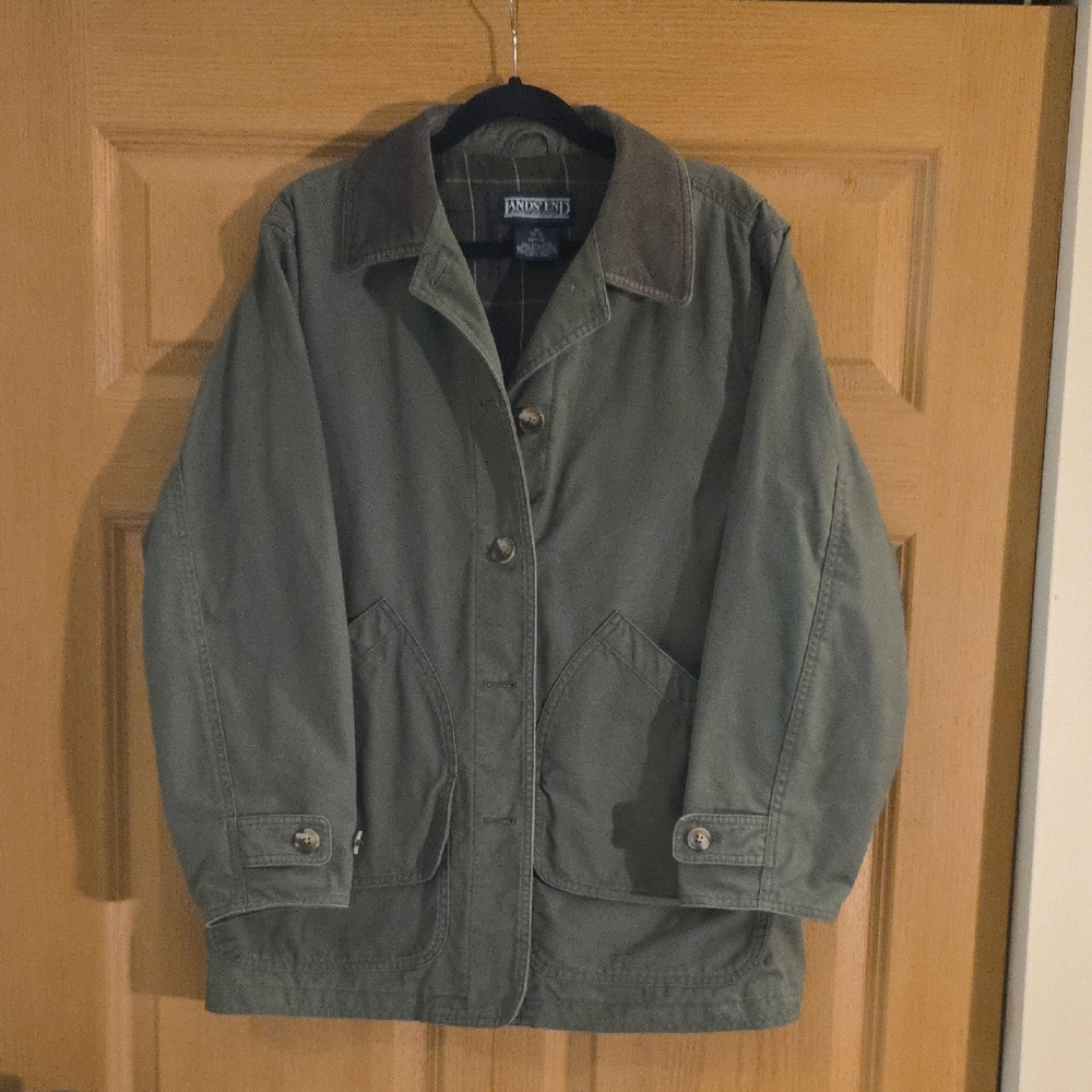 Lands End Olive Utility Jacket - Petite Medium